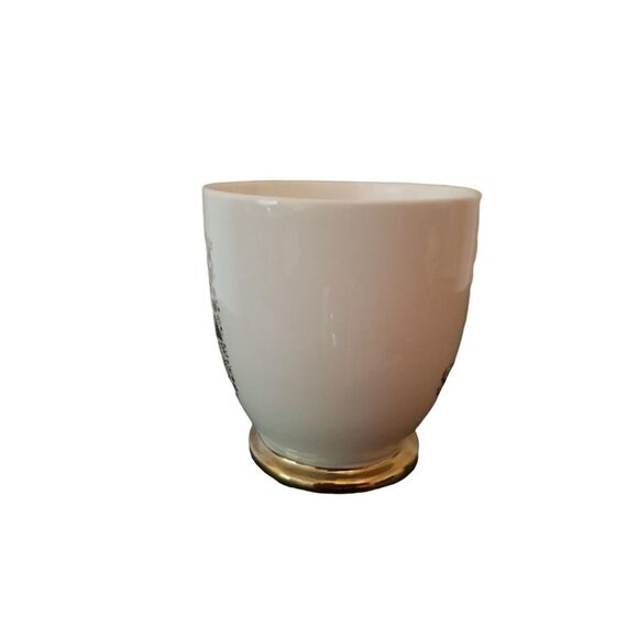 LETTER J CIRCA Monogram "J" Porcelain with Gold Accents Footed Cup Gold VINTAGE - Picture 3 of 8